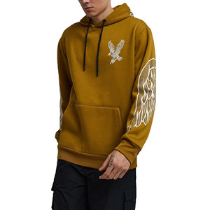 Pull à capuche en coton polyester surdimensionné de haute qualité pour hommes motif solide avec strass épais imprimé hiver Logo Hoodies - Product Image 3