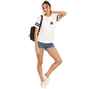 Venta al por mayor etiqueta personalizada ecológica moda diseño profesional antiarrugas transpirable demanda del cliente para camiseta de mujer - Product Image 3