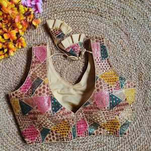 Blouse en faux georgette à paillettes, vente chaude, fabricant et fournisseur de Surat à prix de gros - Product Image 6