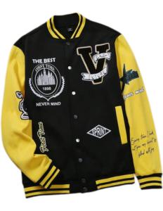 Veste universitaire Letterman de baseball personnalisée pour hommes du fabricant OEM manches en cuir brodées en chenille de haute qualité coupe-vent - Product Image 1