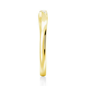 18K Gold Wedding Band with Round Cut Moissanite Diamond Elegant 18K Gold <b>Ring</b> - Product Image 3