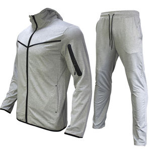 Gym Activewear Hommes Patchwork Muscle Hoodie Zipper Sweatsuit Top Pants Sets Sports Suit Tracksuit - Product Image 2