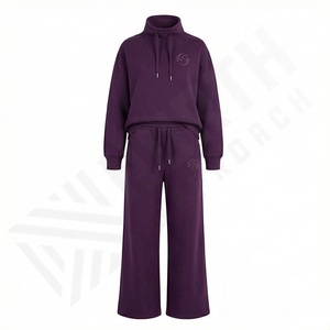 Conjuntos Deportivos Personalizados con Logotipo para Mujer, Trajes de 2 Piezas, Otoño 2025, Sudadera con Cordón, Pantalones Deportivos de Pierna Ancha, Chándal - Product Image 1