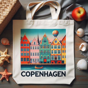 Sac fourre-tout en toile décontracté avec logo personnalisé Sac souvenir touristique Copenhague <span class=keywords><strong>Danemark</strong></span> - Product Image 1