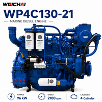 Motor Marino Intraborda SCDC Weichai WP4C130-21 de 4.5L, 95KW, 2100RPM, Turboalimentado, con Intercooler, Diésel, para Buques de Carga