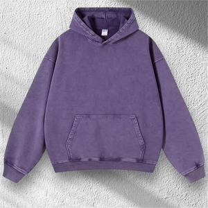 Peso pesado 420gsm French Terry Pullover 100% algodón sudadera invierno de gran tamaño piedra lavada sin cuerda Vintage Sudadera con capucha - Product Image 5