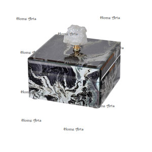 Boîte de rangement à bijoux en marbre de la plus haute qualité, forme rectangulaire, couleur blanche, boîte de rangement à bijoux pour les meilleures ventes - Product Image 5