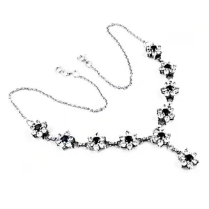 Pulsera de Cadena de Mano con Flores Plateadas para Mujer, Joyería Corporal de Moda para Fiestas - Product Image 3