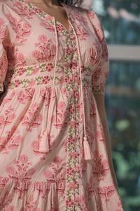 Robe d'été décontractée Boho indienne pour femmes bloc à la main coton imprimé fleuri tissé cadeau personnalisé écologique en vente - Product Image 3