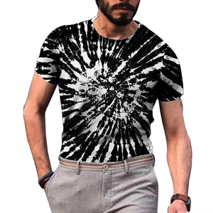 เสื้อยืดแขนสั้นพิมพ์ลายไทไดสีดำขาว ปี 2026 สำหรับทุกเพศ สวมใส่สบายๆ - Product Image 5