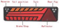Feux arrière LED multifonctions 12/24V ECE avec câble/prise 7 broches, position arrière, stop, clignotant, antibrouillard, marche arrière avec NPL pour camion, remorque, bateau