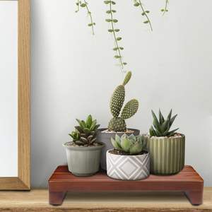 Soporte de pedestal de madera de 12x7 pulgadas, elevador de madera de granja, madera de acacia natural 100%, fondo antideslizante, para encimera de cocina de baño - Product Image 5