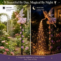 Lampe de jardin solaire en forme d'ange avec ampoule LED 0,6W et résistance aux intempéries IP55 pour commémoration extérieure, patio et allée