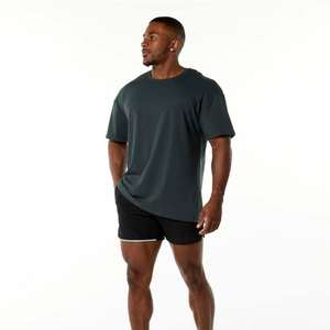 Camiseta deportiva personalizada para hombre: 100% algodón, mezcla de licra, ropa informal para correr en el gimnasio, manga corta, 2025 nuevo, en blanco - Product Image 4