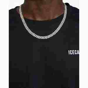 Chaîne cubaine en or 14K 8MM avec moissanite sertie, bracelet et bijoux à maillons tendance - Product Image 4