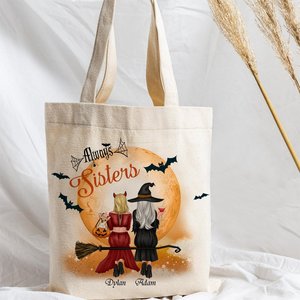 Personalized Halloween Always Sisters Canvas <b>Bag</b> Fashionable and Vintage Reusable Polyester Lining for Winter and <b>Summer</b> - Product Image 3