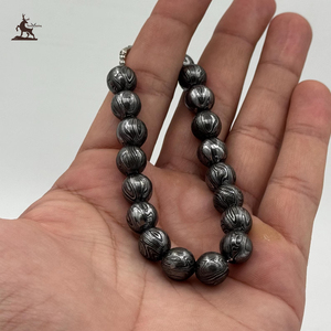 Handmade Damascus Steel Beaded <b>Bracelet</b> Customized OEM <b>Viking</b> Style Anniversary Gift Forged Cuff Beaded Design for Him - Product Image 3