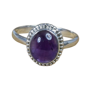 Mejor diseño hecho a mano clásico cabujón anillo 925 plata esterlina sólida amatista piedra preciosa corte ovalado elegante fiesta joyería de moda - Product Image 1