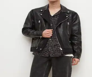 Veste en cuir pour hommes en vente chaude High Street Best Slim Fit Jacket With Oem Service Veste en cuir véritable sur mesure pour hommes - Product Image 6
