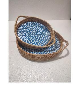 Vente chaude Tailles personnalisables Plateau rond en bois incrusté d'os Décoratif et utilisable pour la maison et le mariage - Product Image 3