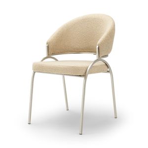 Silla de Comedor de Lujo Minimalista Europea Moderna Efsane Cream, Telas y Colores Personalizables, Patas de Acero Duraderas, para Hogar, Oficina, Villa - Product Image 2