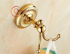 Catégorie de produit Cintre plaqué brillant Crochet mural couleur or en métal solide Cintre décoratif en tissu pour manteaux et chapeaux Crochets et rails - Product Image 4