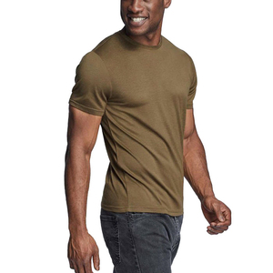 Camiseta ligera de entrenamiento de algodón 100% para hombre, camiseta informal de manga corta con cuello redondo, diseño sólido, precio barato, camisetas con cuello redondo para hombre - Product Image 2