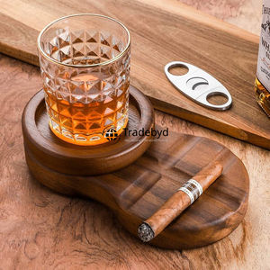 Cenicero de madera Tradebyd, Cenicero de madera rústico hecho a mano para el hogar, oficina, Bar, Patio al aire libre, accesorio para fumar, regalo - Product Image 1