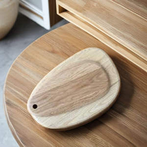 Tabla de Cortar de Madera Natural Hecha a Mano, Ecológica, con Mango, Forma Rectangular Gruesa y Redondeada para Cortar Pizza, Éxito de Ventas 2024 - Product Image 4