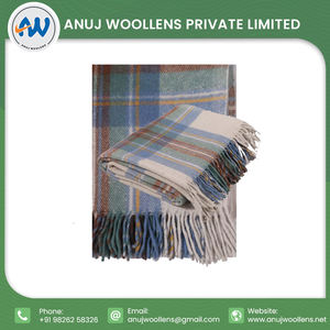 Recién llegado, diseño personalizado, suave Stewart, manta de lana azul silenciada, manta de tartán de lana reciclada - Product Image 6