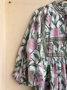 Boho ชุดเดรสแม็กซี่พิมพ์ลายดอกไม้สำหรับผู้หญิงชุดเดรสผ้าฝ้ายขนาดใหญ่พิเศษสำหรับฤดูร้อนปักและแต่งพู่สไตล์ลำลอง - Product Image 6