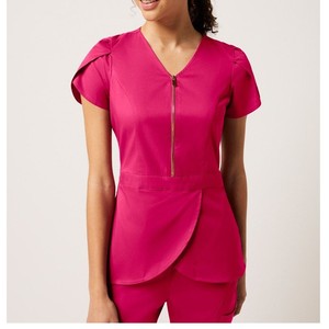 New Arrival Printed <b>Scrub</b> <b>Sets</b> for Women Fashionable Flower Design Sublimation Tops with Custom Logo Medical Uniforms - Product Image 4