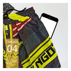 Pantalones Cortos Deportivos de Lona para Hombre, Personalizados OEM, Doble Capa, Sublimados, Transpirables, Cintura Alta con Cordón Ajustable, para Entrenamiento y Fitness - Product Image 4