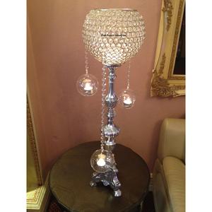 Bougeoir en métal de haute qualité populaire, globe en cristal, bougeoir votif, finition dorée brillante, taille et couleur personnalisables, luxe, mariage - Product Image 3