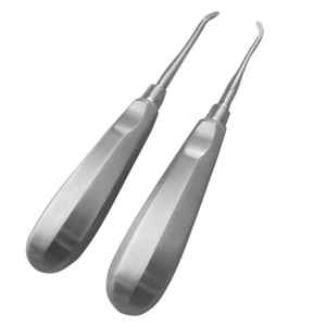 Equipo dental de mano de alta calidad, elevadores de raíz de acero, instrumentos quirúrgicos dentales rectos curvos embalados en bolsa de polietileno - Product Image 1