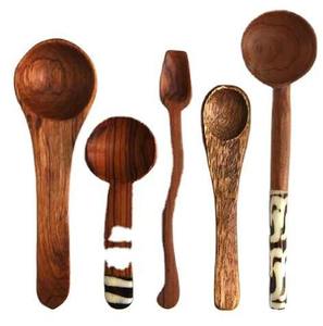 Cuillère en bois massif écologique faite à la main vaisselle en bois biologique pour les mariages poignée de forme multiple pour servir des soupes - Product Image 1