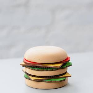 รถยกไม้มอนเตสซอรี่ของเล่นเด็กหัดเดินของเล่นตัวต่อเบอร์เกอร์เด็ก - Product Image 5