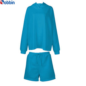 Ensemble de sport deux pièces personnalisé pour femme 2025 – Sweat à capuche et short de fitness couleur unie – Collection automne - Product Image 5