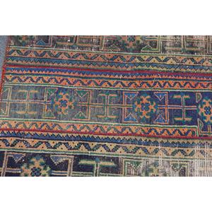 พรมวินเทจ ขนาด 2.6x2.9 ฟุต พรมตุรกี สีน้ำเงินแดงลายจุด พรมขนสัตว์ - Product Image 5