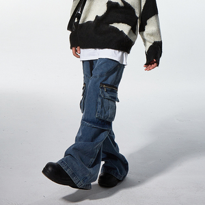 2023 nouveaux fabricants de Style de mode personnaliser hommes Denim jean pantalon survêtement Jean pantalon super cargo jean hommes pantalons multi poches - Product Image 6