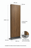 Panneau Totem Autoportant Effet Bois pour Espaces Intérieurs – Signalétique Pylône Non Éclairée pour Bureaux, Bibliothèques et Expositions