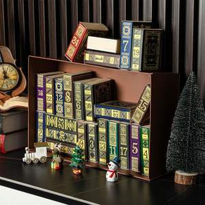 24 mini boîtes de calendrier de l'avent de Noël avec étagère en papier pour les amoureux des livres, décorations de fenêtre de Noël, décorations de table - Product Image 1