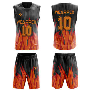 Conjunto de Uniforme de Baloncesto Rojo Reversible sin Mangas con Logotipo de Alta Calidad al por Mayor, Personalizable - Product Image 1