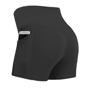 Personnalisé Sans Couture Gym Sport Fitness Entraînement Noir Yoga Shorts Taille Haute Compression Souple Activewear pour les Femmes - Product Image 6