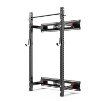 Rack de pared plegable que ahorra espacio con poleas, equipo de gimnasio para sentadillas, dominadas y crossover de cables, para entrenamiento en casa y gimnasios comerciales