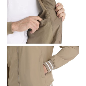 Vente en gros tissu de laine personnalisé pour hommes coupe-vent résistant à l'eau respirant printemps automne veste universitaire Letterman veste mince - Product Image 3