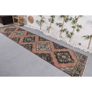 Tapis en laine turque Vintage rose et vert classique 3 X 12.5ft tapis de Jute Patchwork à tissage plat pour adolescents pour salon - Product Image 2