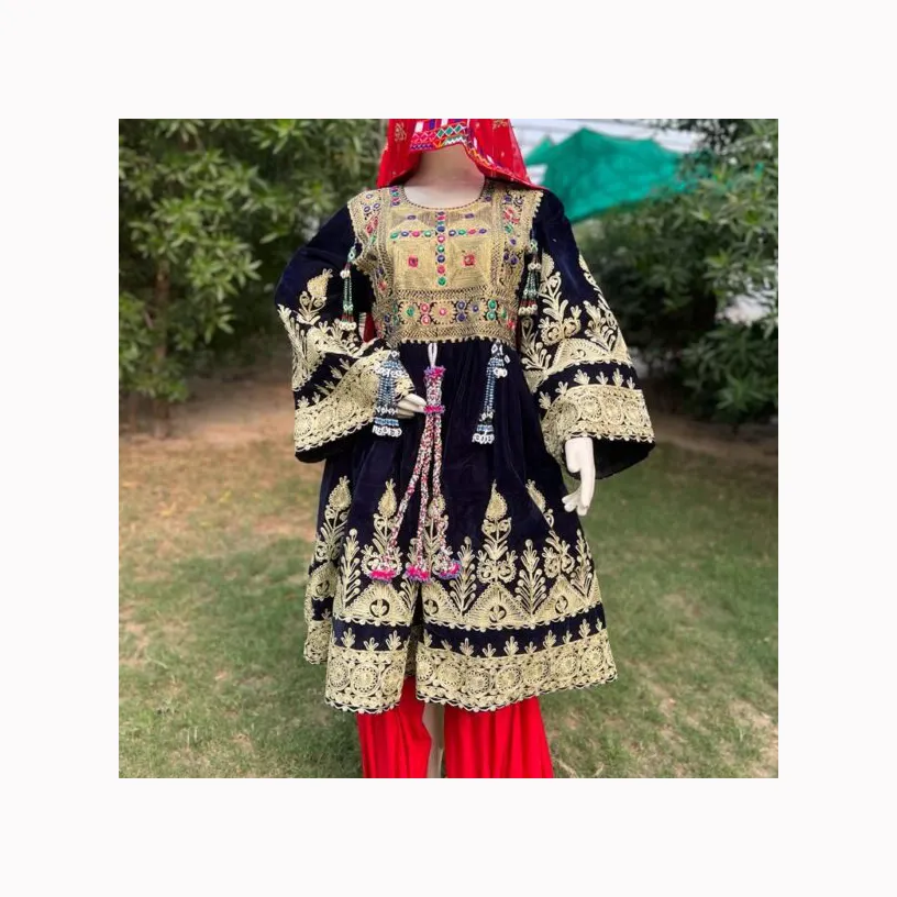 Latest Modern Traditional Indian Designs Rayon Afghani Suit Set for Women Wedding and Outdoor Wear at Export Price