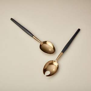 Cubiertos de madera respetuosos con el medio ambiente con Servidor de ensalada de resina, cuchara y tenedor de madera respetuosos con el medio ambiente para vajilla de catering sostenible - Product Image 6