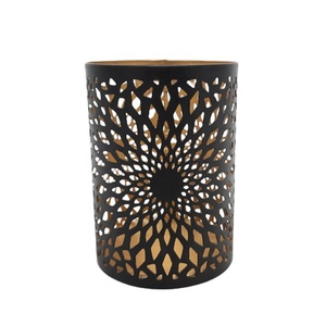 Soporte votivo de forma redonda de lujo hecho a mano para Navidad, frasco de vela de estilo moderno hecho a mano de hierro de Color rojo bonito, venta al por mayor - Product Image 2